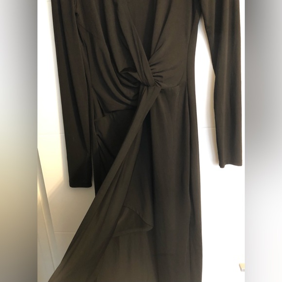 Flattering Marciano Black Knot Wrap Dress - Picture 2 of 5